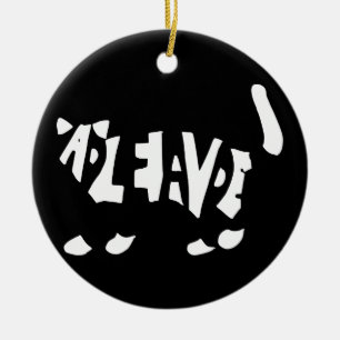 Schrödinger's cat ceramic ornament