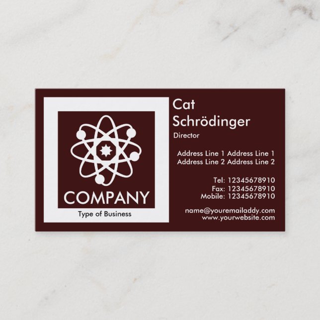 Schrödinger's Cat - Dark Brown Business Card (Front)