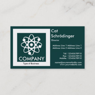 Schrödinger's Cat - Dark Green Business Card