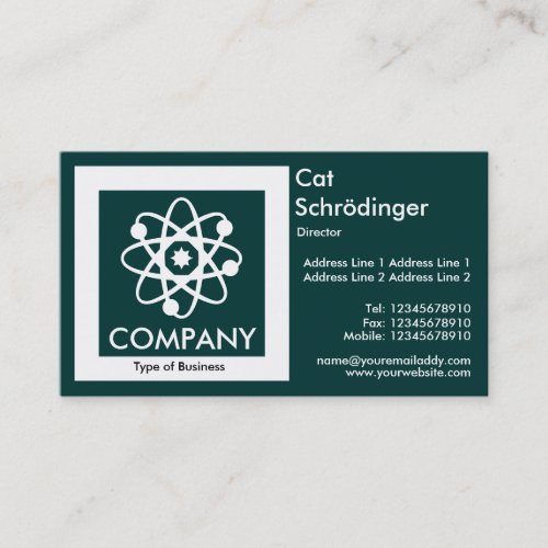 Schrdingers Cat _ Dark Green Business Card