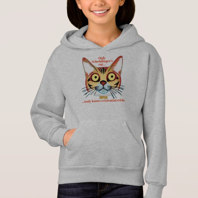 Schrodinger's cat existential crisis hoodie (Front)
