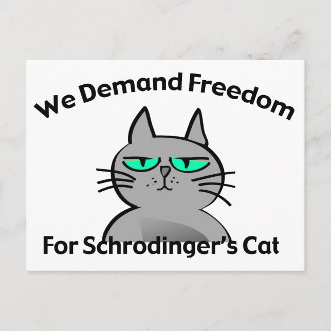 Schrodinger's Cat Funny Geek Humor Postcard (Front)