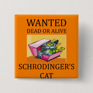 schrodinger's cat joke pinback button