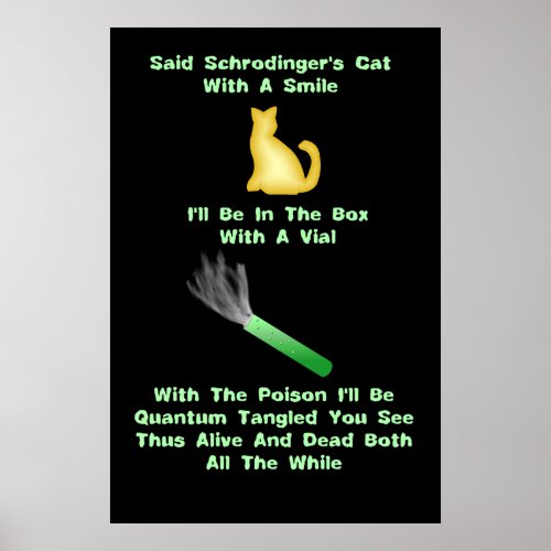 Schrodingers Cat Limerick Poster