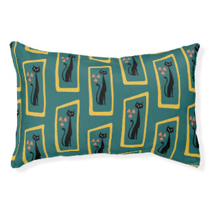 Schrödinger's Cat Mid Century Modern dark blue Pet Bed