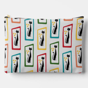 Schrödinger's Cat Mid Century Modern multicolored Accessory Pouch