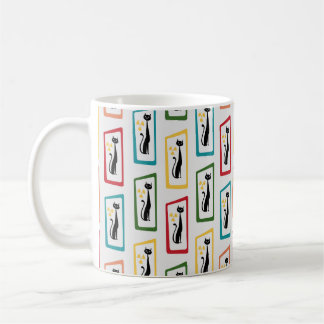 Schrödinger's Cat Mid Century Modern multicolored Coffee Mug