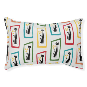 Schrödinger's Cat Mid Century Modern multicolored Pet Bed
