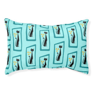 Schrödinger's Cat Mid Century Modern pale blue Pet Bed