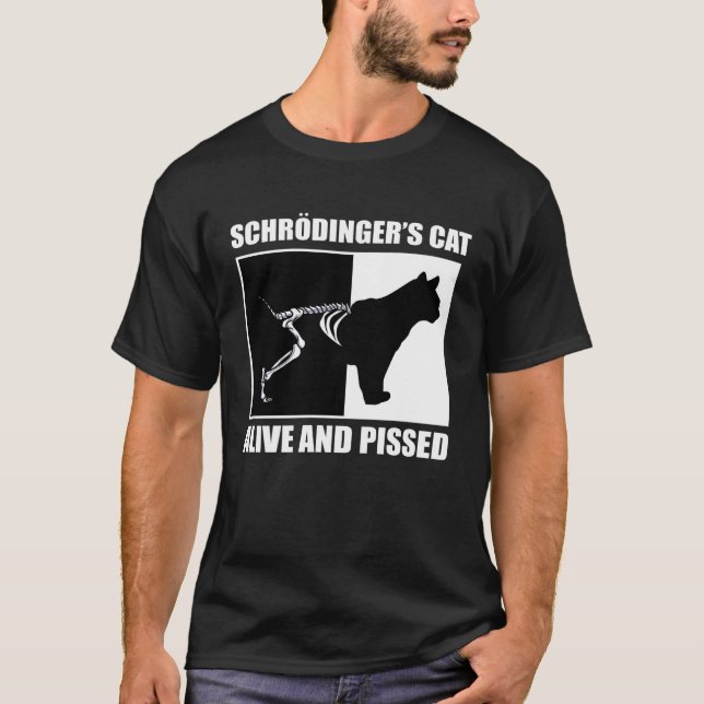 Schrödingers Cat Physics Maths Science Nerd T-Shirt (Front)