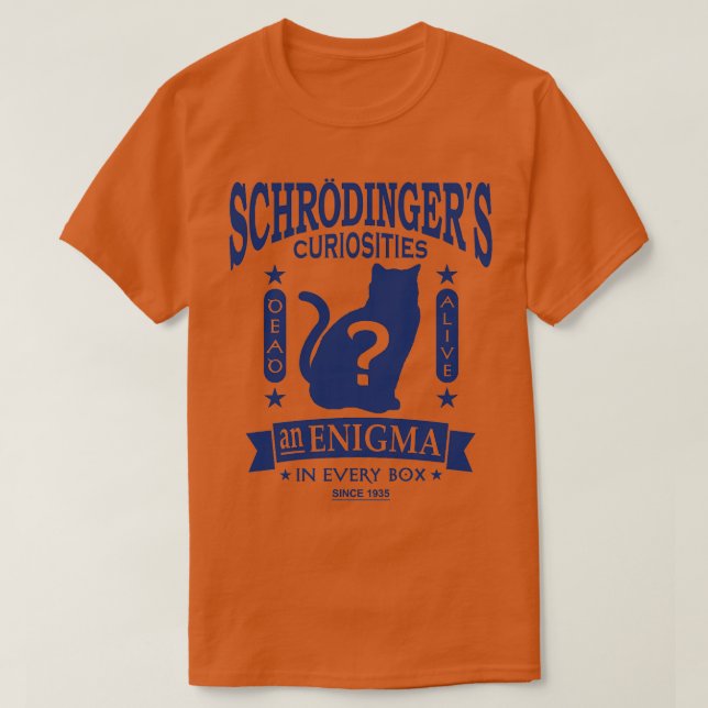 Schrodingers Cat  Quantum Mechanics Paradox Geek  T-Shirt (Design Front)