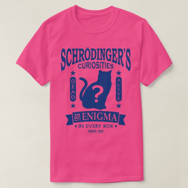 Schrodingers Cat Quantum Mechanics Paradox Geek  T-Shirt (Design Front)