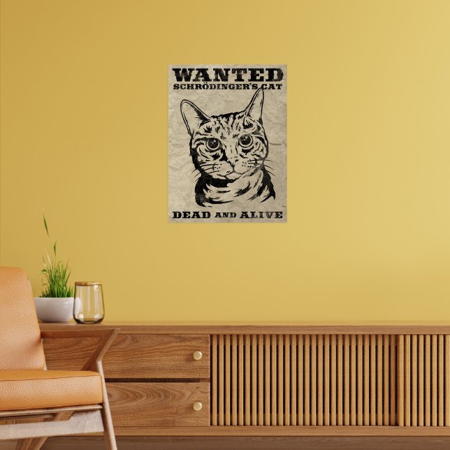【CAT】　vintage poster Schrödinger's Cat - Wanted Dead AND Alive