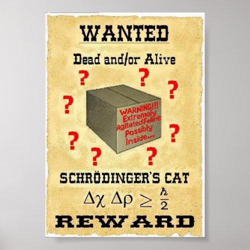 Schrodingers Cat Wanted Poster