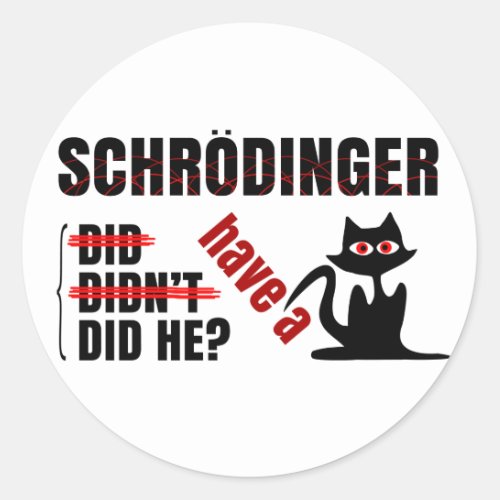 Schrodingers Dillema Classic Round Sticker