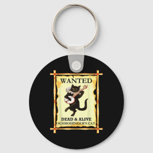 Schrodinger's Physics Cat Quantum Physicist Keychain