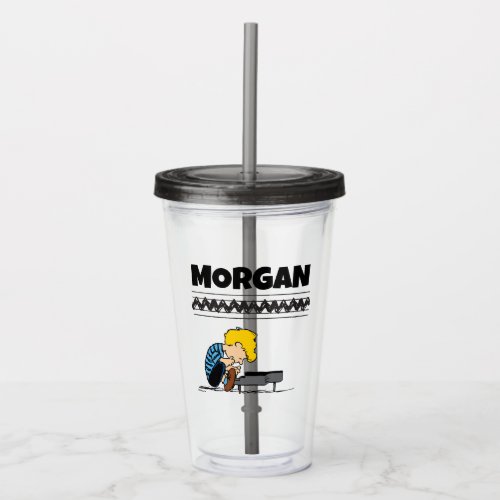 Schroeder Charlie Brown Music  Add Your Name Acrylic Tumbler