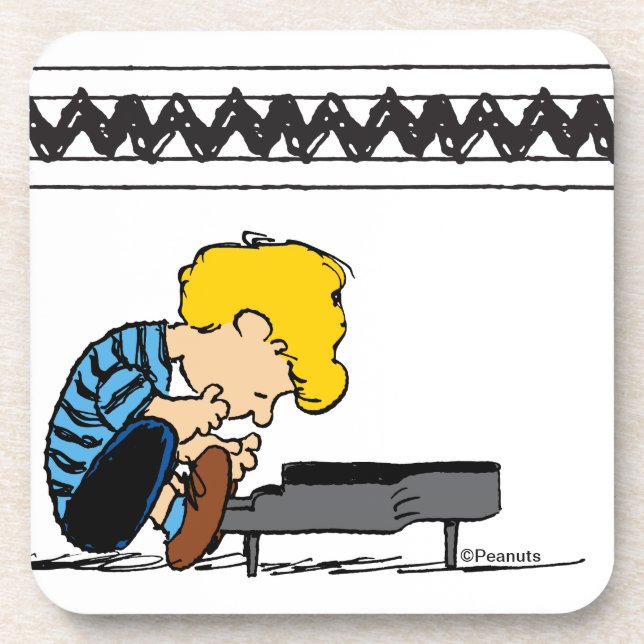 Schroeder Charlie Brown Music Beverage Coaster (Front)
