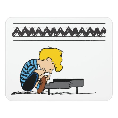 Schroeder Charlie Brown Music Door Sign