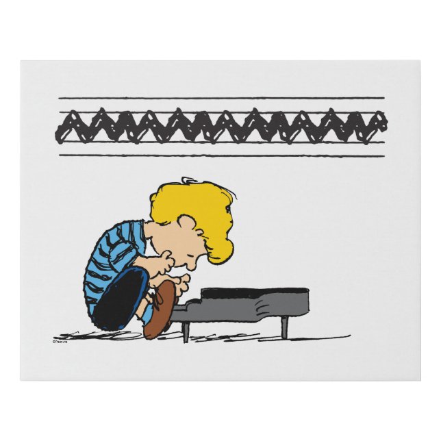 Schroeder Charlie Brown Music Faux Canvas Print (Front)