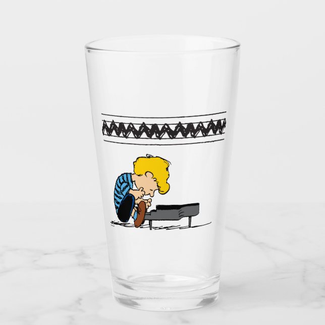 Schroeder Charlie Brown Music Glass (Front)