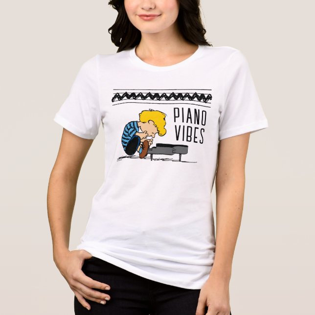 Schroeder Charlie Brown Music Tri-Blend Shirt (Front)