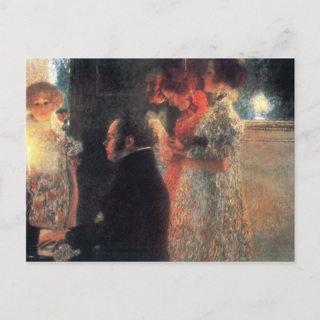 Schubert at the piano by Gustav Klimt Postcard (Front)