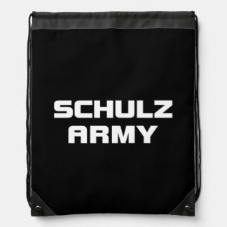 Schulz Army Black Drawstring Backpack