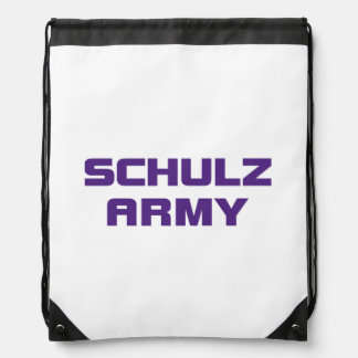 Schulz Army White Drawstring Backpack