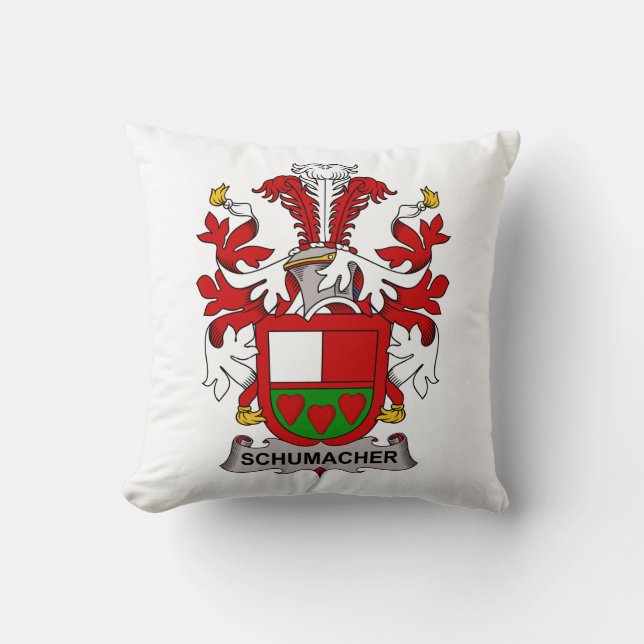 Schumacher Family Crest Throw Pillow (Front)