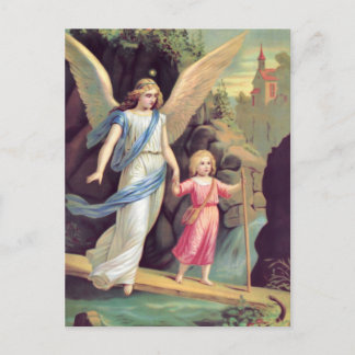 Schutzengel und Mädchen Postcard