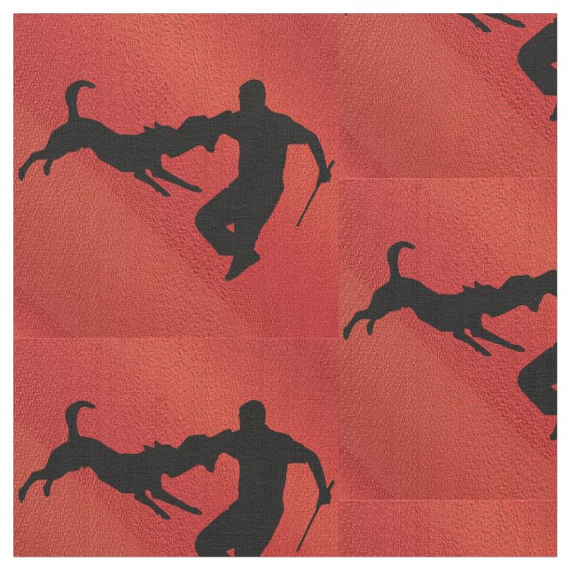 Schutzhund Dog Leaps Fabric (Close Up)