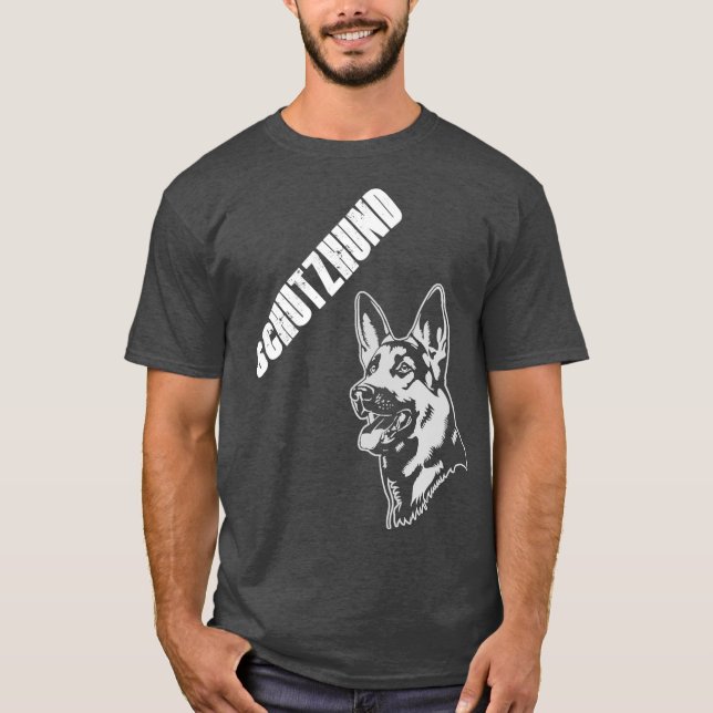Schutzhund Protection dog in German Dog Training T-Shirt (Front)