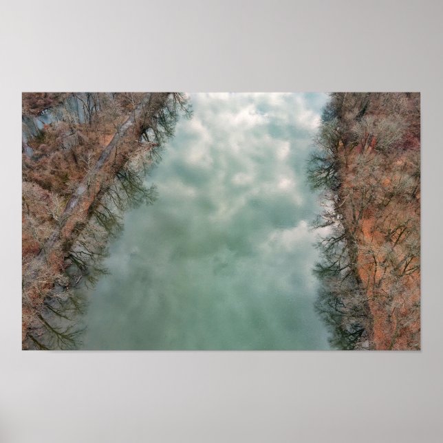 Schuylkill River Clouds Reflecting Poster (Front)