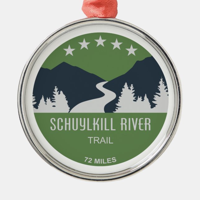 Schuylkill River Trail Metal Ornament (Front)