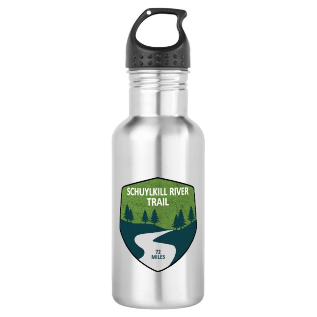 Schuylkill River Trail Stainless Steel Water Bottle (Front)