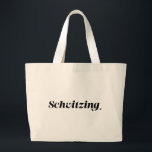 Schvitzing Jewish Humor Large Tote Bag<br><div class="desc">Oversized canvas tote with the most perfect summer Yiddish expression,  "Schvitzing" (Sweating) printed on the front. Ideal for a day at the beach,  schlepping around the city or Jewish sleep away camp in the Catskills!</div>