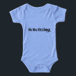 Schvitzing Yiddish Humor Infant T-shirt<br><div class="desc">Cute baby bodysuit for a girl or boy with the most perfect summer Yiddish expression,  "Schvitzing" (Sweating) printed on the front. Ideal for a day at the beach,  schlepping around the city or roaming the Catskills!</div>