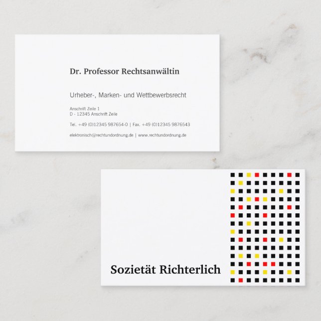Schwarz Rot Gold  Business Card (Front/Back)