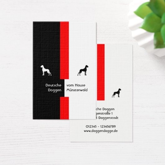 Schwarz rot mit Doggen (Desk)