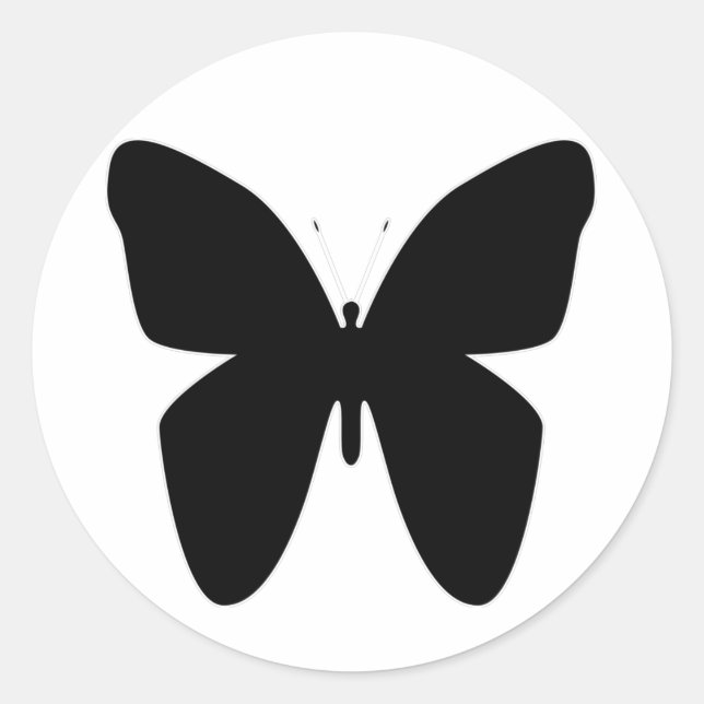 Schwarze Schmetterlinge Classic Round Sticker (Front)
