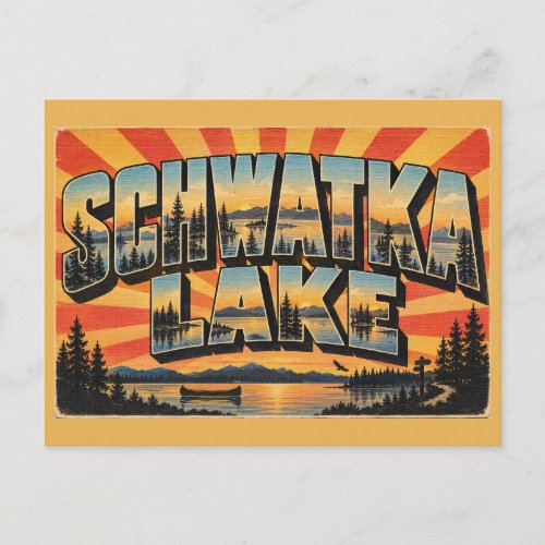 Schwatka Lake Trail YT Boreal Forest Water Art Postcard