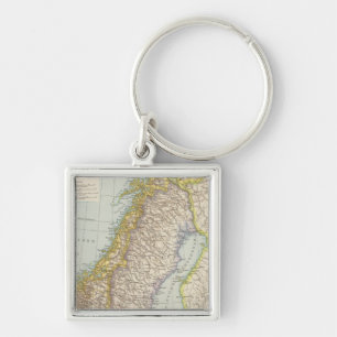 Schweden, Norwegen - Sweden and Norway Map Keychain
