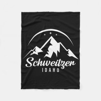 Schweitzer Idaho Ski Resort Skiing Snowboarding  Fleece Blanket