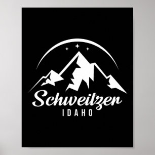 Schweitzer Idaho Ski Resort Skiing Snowboarding Poster