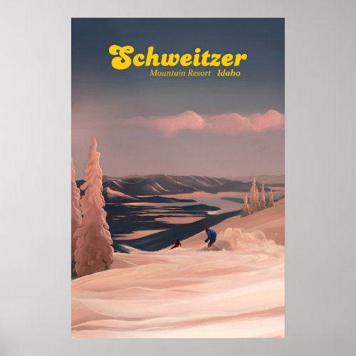 Schweitzer Mountain Resort Travel Poster