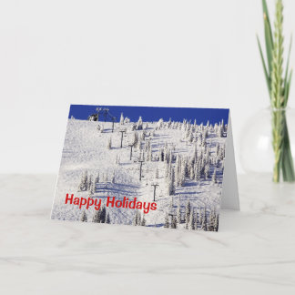 Schweitzer Mountain Ski Chairlift, Christmas Holiday Card