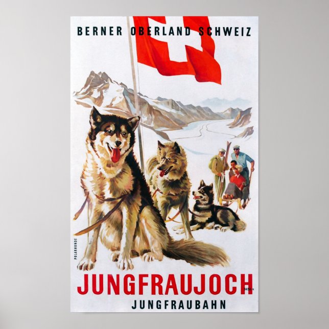 " Schweiz: 1912/heute - Junfraubahn Winter Reise Poster (Front)