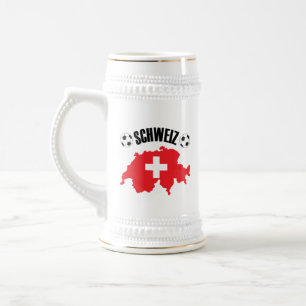 Schweiz Fussball Switzerland Map Beer Stein
