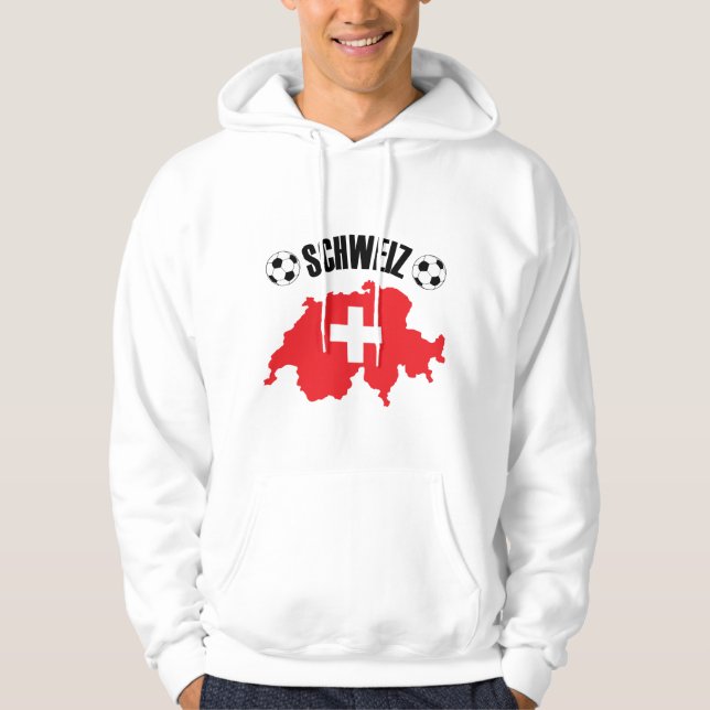 Schweiz Fussball Switzerland Map Hoodie (Front)